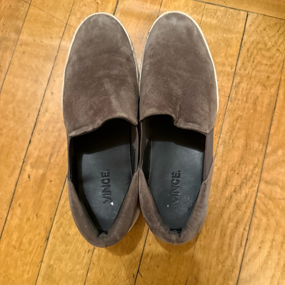 Vince Warren Gray Suede Platform Sneakers